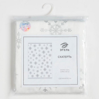 Скатерть "Этель" Серебряные снежинки 149х110+/- 3см, 100% хлопок, 190г/м2