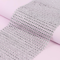 Лента с имитацией страз, 12 см, 9 ± 1 м, цвет серебряный Лента с имитацией страз, 12 см, 9 ± 1 м, цвет серебряный