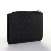Кошелёк женский на кнопке, цвет чёрный Кошелёк женский на кнопке, цвет чёрный