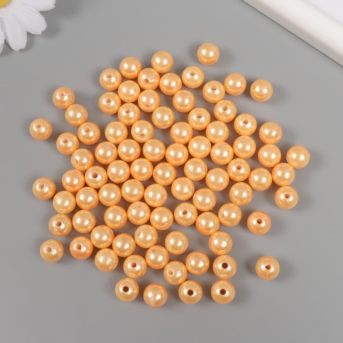 Набор бусин "Жемчуг" d 10 мм, 250 гр, коралловый