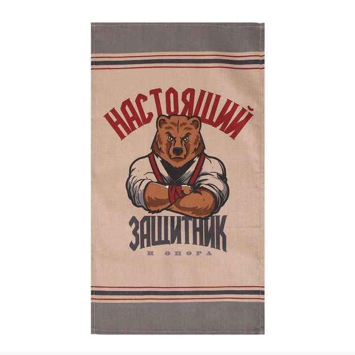 Полотенце кухонные Доляна Полотенце кухонные Доляна "Настоящий защитник" 35х60 см, рогожка, 100% хл, 160г/м2