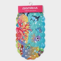 Коврик противоскользящий в ванну на присосках Доляна &laquo;На дне океана&raquo;, 37&times;67 см