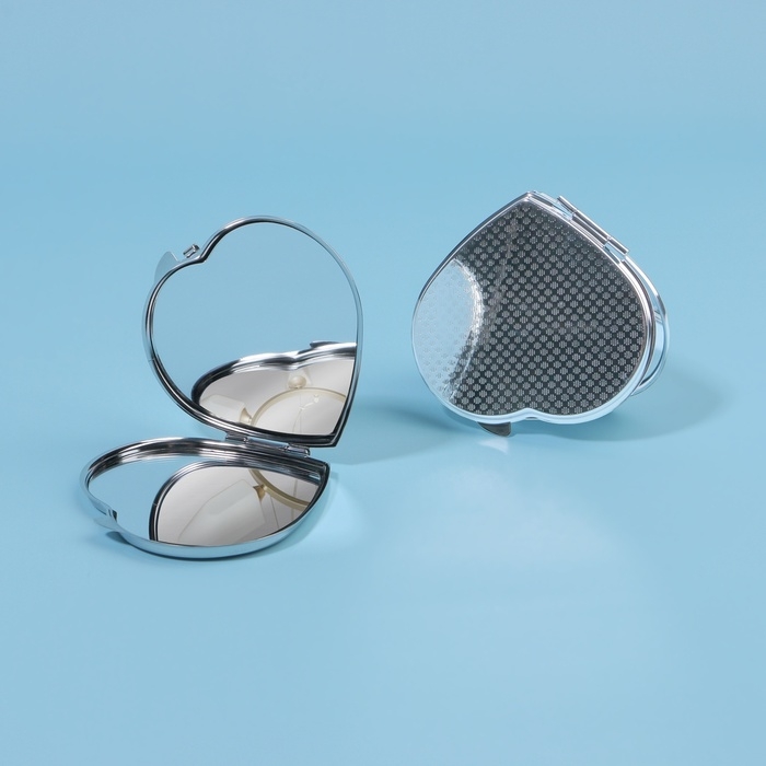 Зеркало складное, 7 &times; 6 см, цвет серебристый