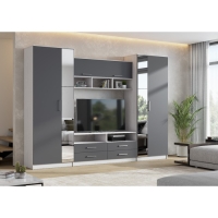 Гостиная Палермо 7, Графит/Анкор Белый Гостиная Палермо 7, Графит/Анкор Белый