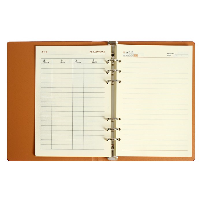 Органайзер на кольцах Органайзер на кольцах "Престиж" А5, 92 листа в линейку, обложка кожзам, МИКС