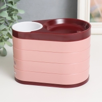 Шкатулка для украшений пластик "Капелька. Пять уровней" розовая 15,5х9,5х11 см Шкатулка для украшений пластик "Капелька. Пять уровней" розовая 15,5х9,5х11 см