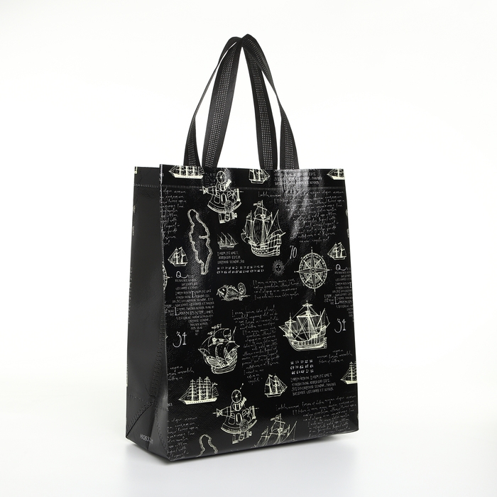 Сумка хозяйственная без застёжки, цвет чёрный Сумка хозяйственная без застёжки, цвет чёрный