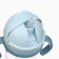 Поильник - непроливайка детский с силиконовой трубочкой и грузиком, от 9 мес., 350 мл., с ручками, цвет голубой, Крошка Я Поильник - непроливайка детский с силиконовой трубочкой и грузиком, от 9 мес., 350 мл., с ручками, цвет голубой, Крошка Я