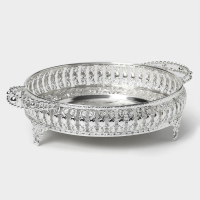 Поднос сервировочный &laquo;Солон&raquo;, 34&times;24,5&times;9 см, с ручками, цвет серебряный