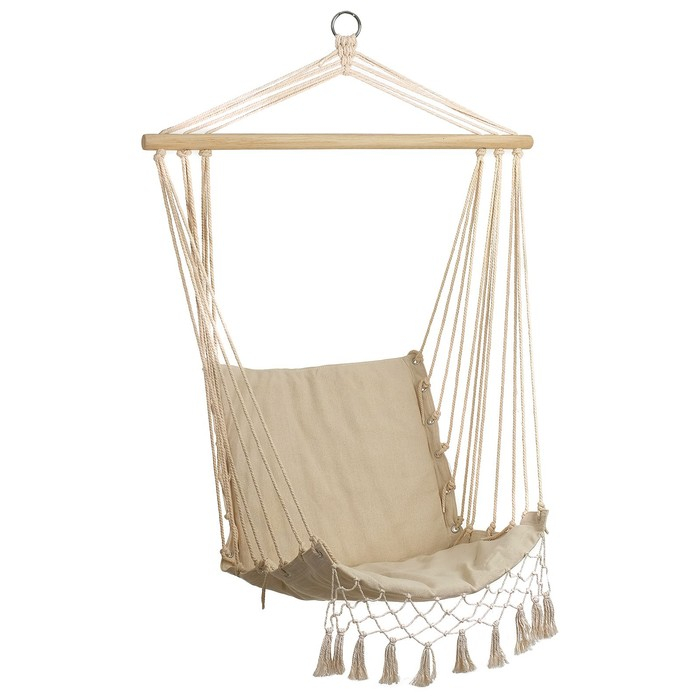 Гамак-кресло maclay, подвесное, 96 х 50 см, цвет бежевый Гамак-кресло maclay, подвесное, 96 х 50 см, цвет бежевый