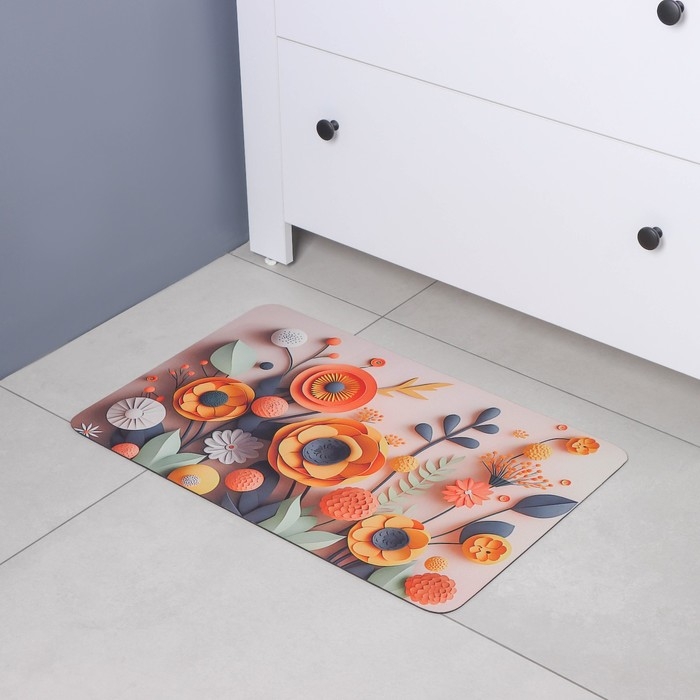 Коврик для дома Доляна Bloom, влаговпитывающий, 40&times;60 см