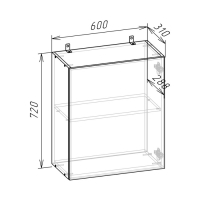 Шкаф навесной Зара 600х310х720 крафт белый