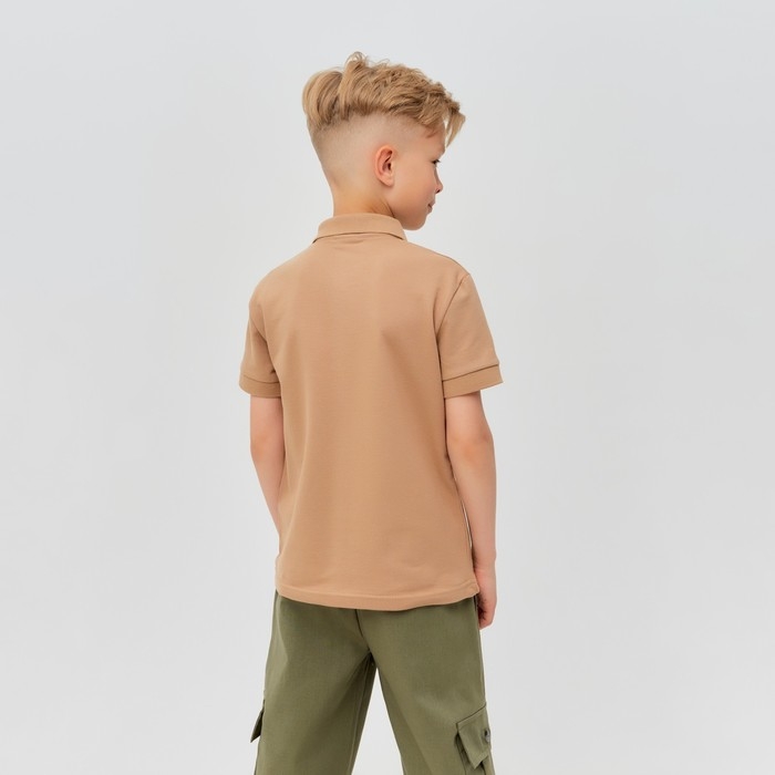 Футболка детская поло MINAKU: Basic line цвет бежевый, рост 104