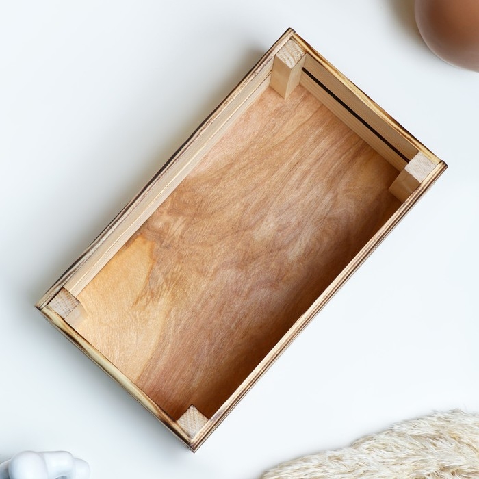 Кашпо деревянное 24.5&times;13.5&times;9 см "Двушка Лайт", двухреечное, обжиг Дарим Красиво