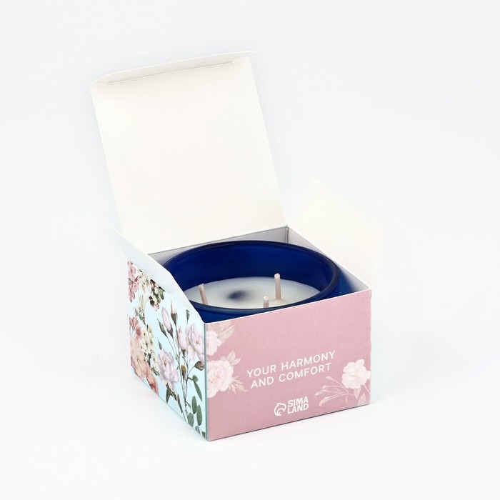 Свеча ароматическая в стекле &laquo;Для ванильного настроения&raquo; с натуральными камнями: ваниль, 6,8 х 5 см.