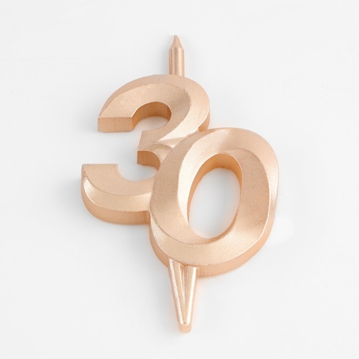 Свеча в торт Свеча в торт "Юбилейная", цифра 30, 10 см, шампань