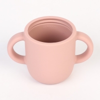 Поильник с трубочкой детский силиконовый «Try again», 200 мл., с ручками, цвет розовый Поильник с трубочкой детский силиконовый «Try again», 200 мл., с ручками, цвет розовый