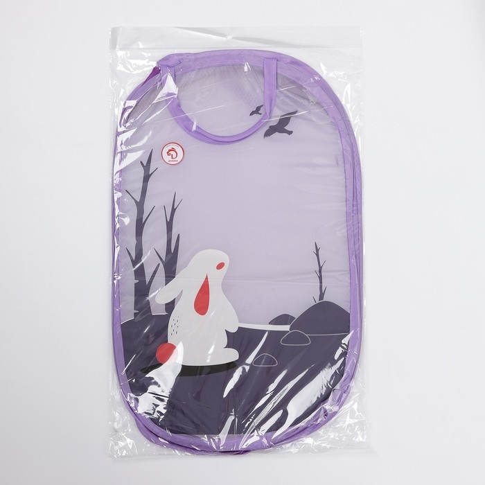 Корзина для игрушек Доляна «Зайка», складная, 32×32×52 см, цвет сиреневый Корзина для игрушек Доляна «Зайка», складная, 32×32×52 см, цвет сиреневый