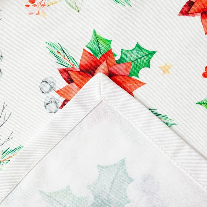 Дорожка на стол новогодняя Christmas red flowers 40*147 см, 100% хл, саржа 190гр/м2 Дорожка на стол новогодняя Christmas red flowers 40*147 см, 100% хл, саржа 190гр/м2