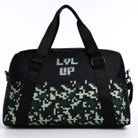 Сумка детская спортивная для мальчика &laquo;Пиксельный мир&raquo; 40х25х18, отд на молн, дл ремень, чёрный цвет