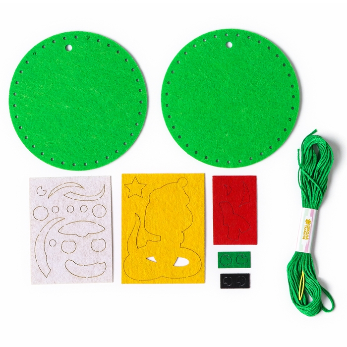 Елочный шар из фетра своими руками на новый год «Змея», новогодний набор для творчества Елочный шар из фетра своими руками на новый год «Змея», новогодний набор для творчества