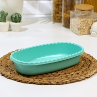 Миска с крышкой, 1,5 л, 16,5&times;28&times;6,5 см, цвет аквамарин