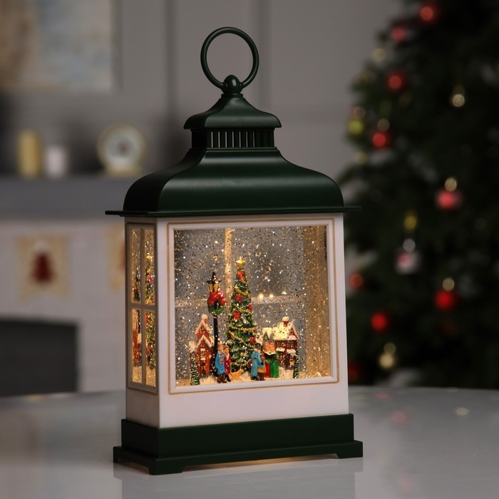 Светодиодная фигура &laquo;Хоровод в фонаре&raquo; 16.5 &times; 26.5 &times; 7.8 см, пластик, батарейки ААх3 (не в комплекте), USB, свечение тёплое белое