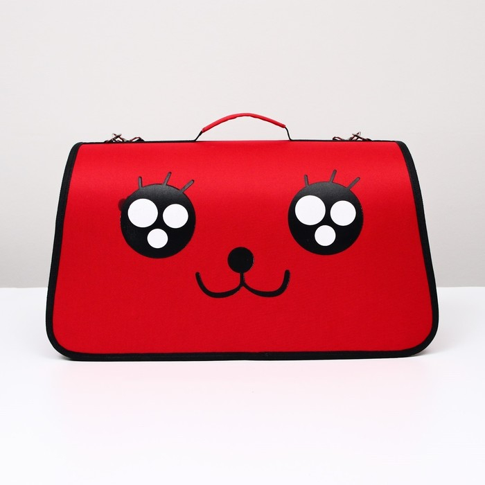 Сумка - переноска для животных "Весёлый жук", красная, размер L, 53 х 21 х 29 см