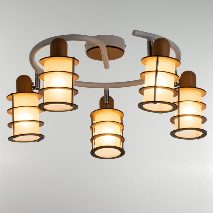 Люстра "Тайон" 5хЕ14 40Вт белый 56х56х16 см