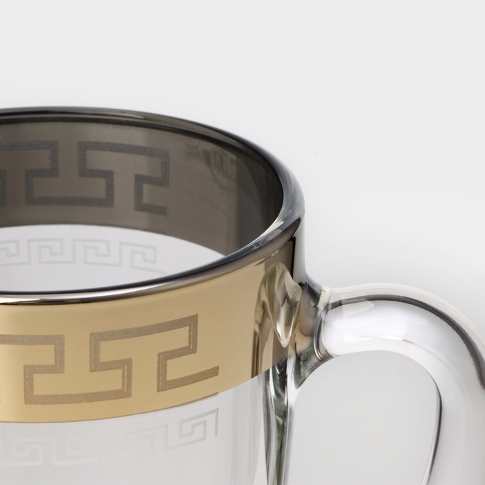 Кружка стеклянная &laquo;Нэро&raquo;, 300 мл, цвет напыления золотой