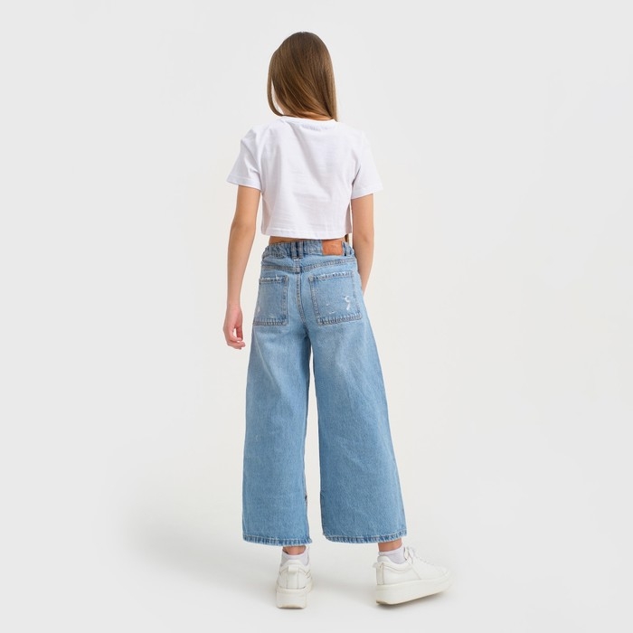 Футболка для девочки укороченная KAFTAN "Selfie", рост 158-164, цвет белый