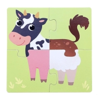 Пазлы 4 в 1 «Собери зверюшку: Кто живёт на ферме?», 4 пазла, 16 деталей Пазлы 4 в 1 «Собери зверюшку: Кто живёт на ферме?», 4 пазла, 16 деталей