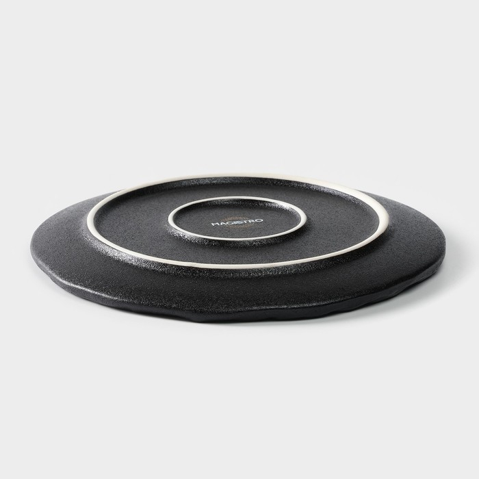 Блюдо фарфоровое для подачи Magistro Pietra lunare, d=16 см, цвет чёрный