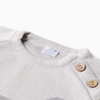 Комбинезон вязаный Крошка Я "Мордочка", рост 62-68 см, серый