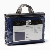Покрывало LoveLife евро Cage: dark blue 200*210&plusmn;5см, микрофайбер, 100% п/э