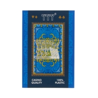 Карты игральные пластиковые "777", 54 шт, 30 мкм, синий с золотым Карты игральные пластиковые "777", 54 шт, 30 мкм, синий с золотым