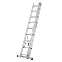 Лестница ТУНДРА, трехсекционная, алюминиевая, 9 ступеней Лестница ТУНДРА, трехсекционная, алюминиевая, 9 ступеней
