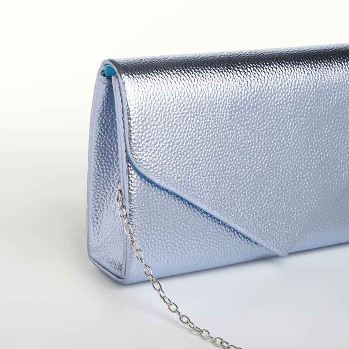 Сумка-клатч на магните, цвет серебряный