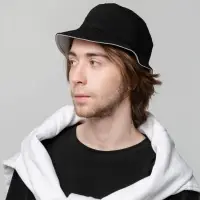 Панама Summer двусторонняя, черная с серым