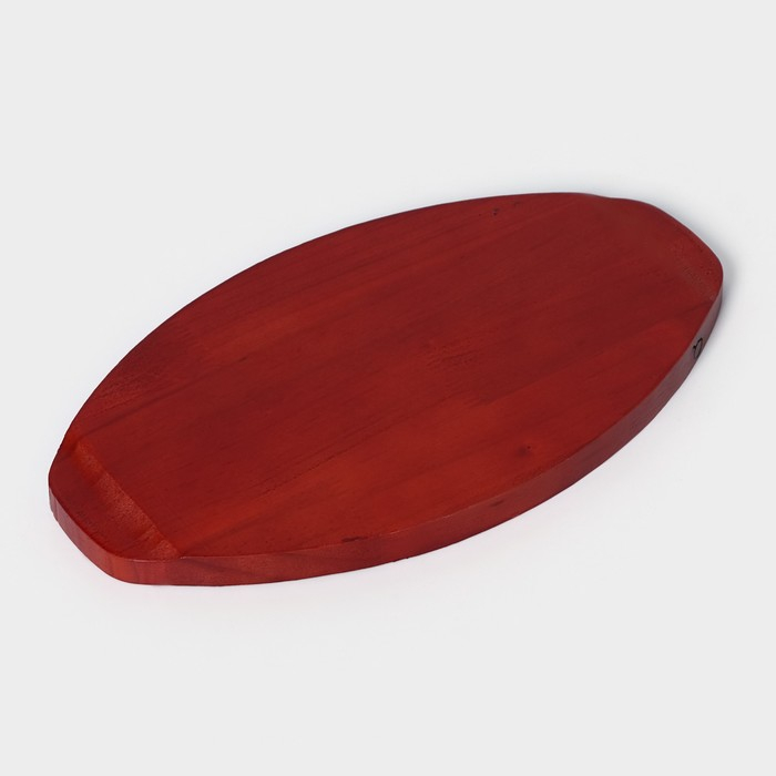 Сковорода чугунная &laquo;Овал&raquo;, 26,5&times;16,5 см, на деревянной подставке