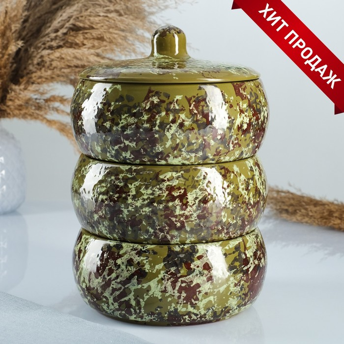 Набор для холодца Набор для холодца "Русский" 3х0,9л / 16,5х23см, малахитовый