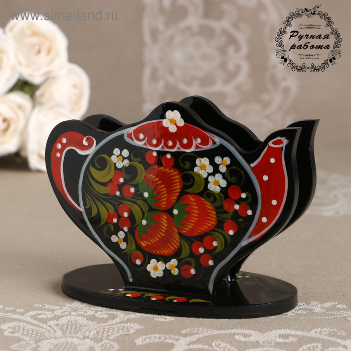 Салфетница &laquo;Чайник&raquo;, хохлома