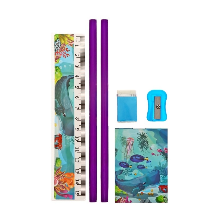 Набор настольный канцелярский, 6 предметов, Calligrata Набор настольный канцелярский, 6 предметов, Calligrata "Море"