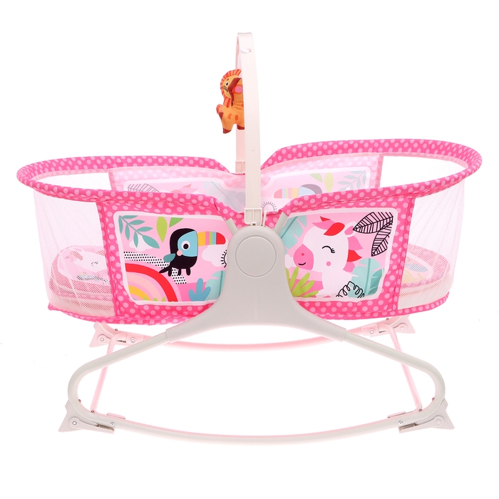 Музыкальная люлька для новорожденных, цвет розовый
