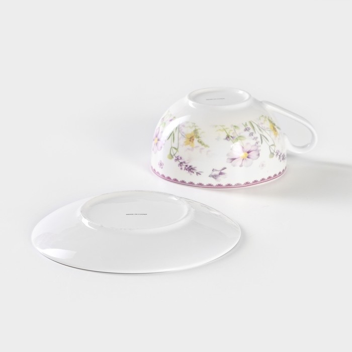 Набор керамический чайный &laquo;Прованс&raquo;, 3 предмета: чайник заварочный 370 мл, чашка 300 мл, блюдце d=15 см