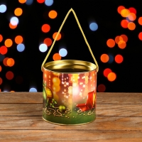 Новый год. Подарочная коробка, тубус &laquo;Новогодние игрушки&raquo; 120 х 120 мм (100 мм внутр. высота).