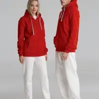 Толстовка на молнии с капюшоном Unit Siverga Heavy красная, размер M