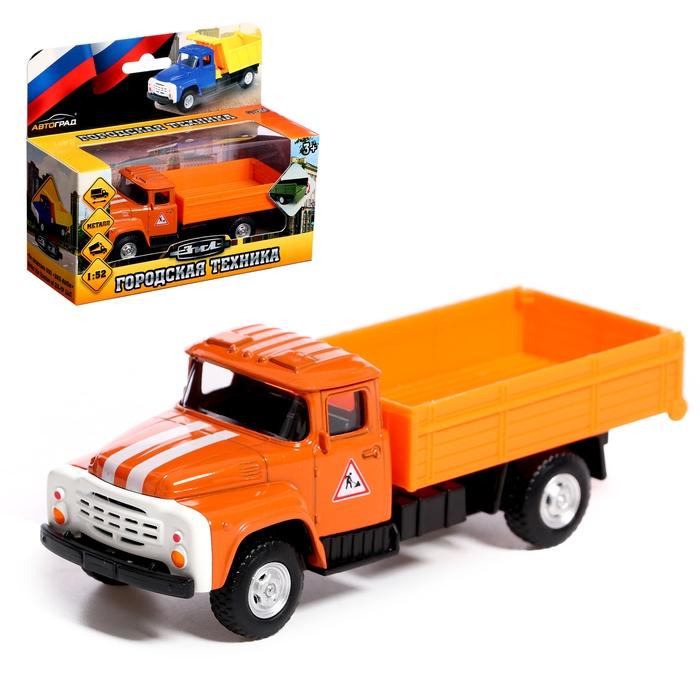 Грузовик металлический «ЗИЛ. Бортовой», инерционный, 1:54, цвет оранжевый Грузовик металлический «ЗИЛ. Бортовой», инерционный, 1:54, цвет оранжевый
