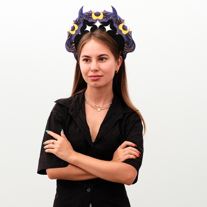 Кокошник карнавальный «Тёмный», фетр Кокошник карнавальный «Тёмный», фетр