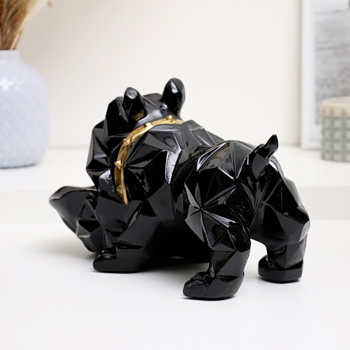 Подставка конфетница "Английский бульдог" черный 27х17х27см